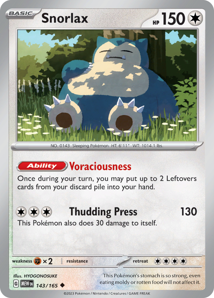 Snorlax (143/165) [Scarlet & Violet: 151] | Enigma On Main