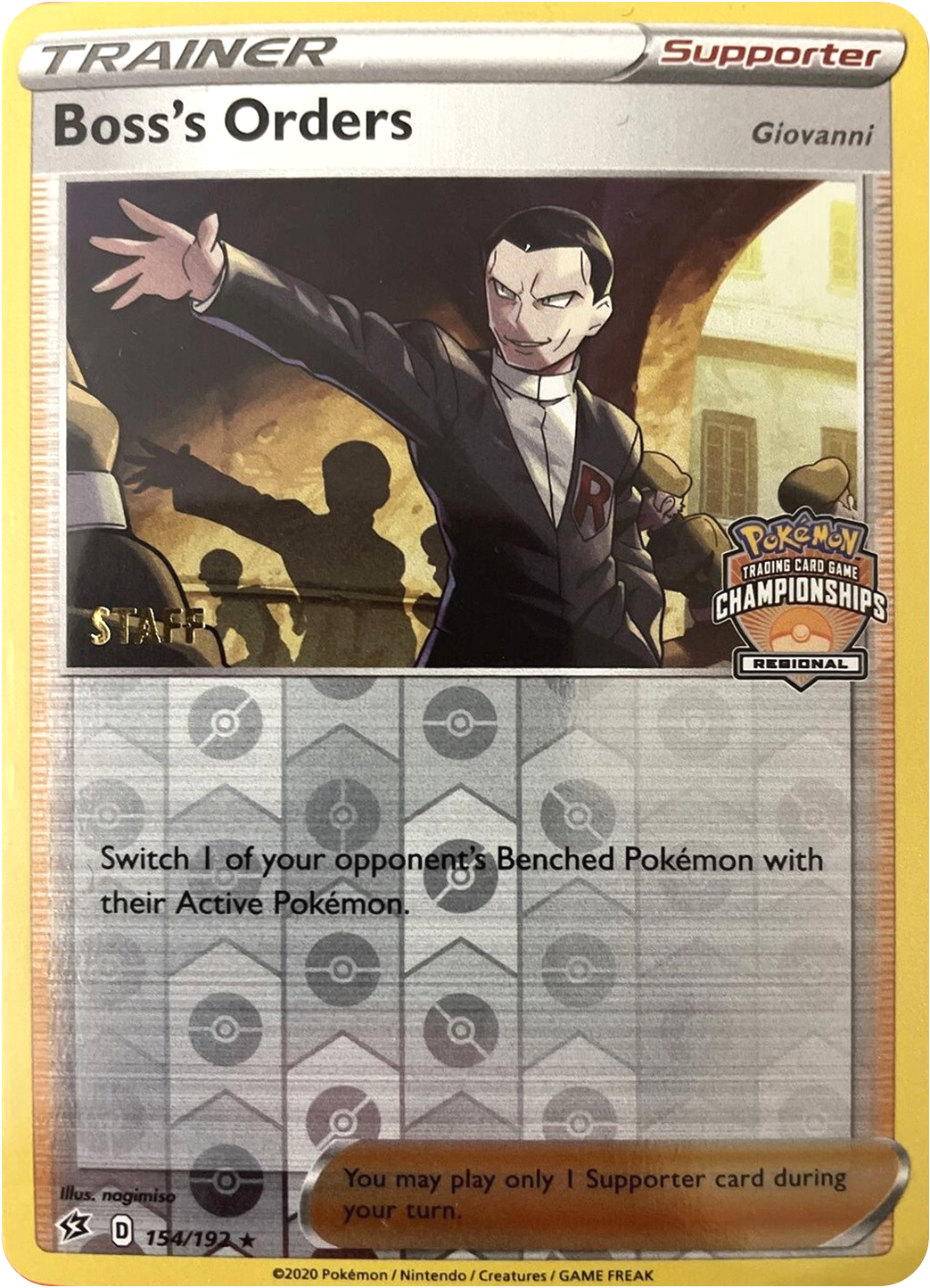 Boss's Orders (154/192) (Staff Regional Championships) [League & Championship Cards] | Enigma On Main