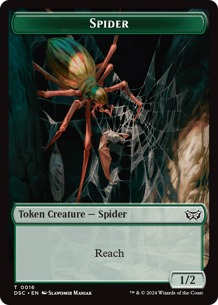 Treefolk // Spider Double-Sided Token [Duskmourn: House of Horror Commander Tokens] | Enigma On Main