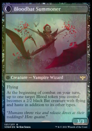 Voldaren Bloodcaster // Bloodbat Summoner [Innistrad: Crimson Vow Prerelease Promos] | Enigma On Main