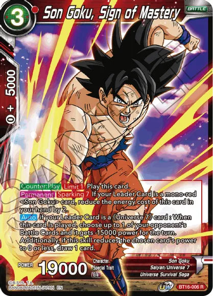 Son Goku, Sign of Mastery (BT16-006) [Realm of the Gods] | Enigma On Main