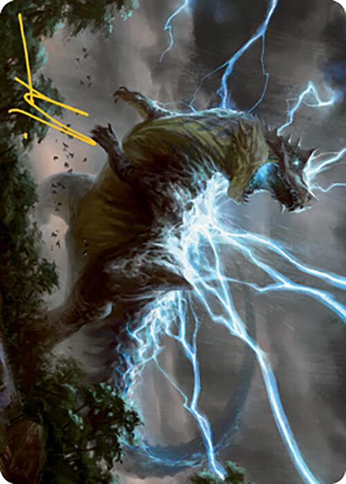 Thrasta, Tempest's Roar Art Card (41) (Gold-Stamped Signature) [Modern Horizons 2 Art Series] | Enigma On Main