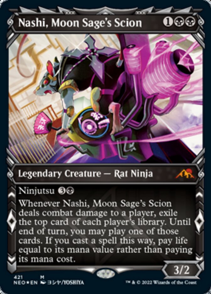 Nashi, Moon Sage's Scion (Showcase) (Foil Etched) [Kamigawa: Neon Dynasty] | Enigma On Main