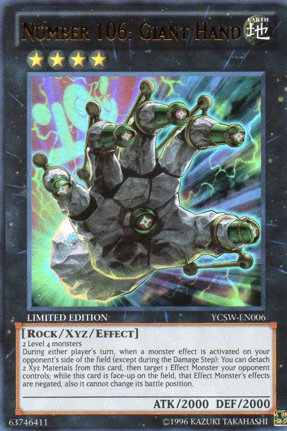 Number 106: Giant Hand [YCSW-EN006] Ultra Rare | Enigma On Main