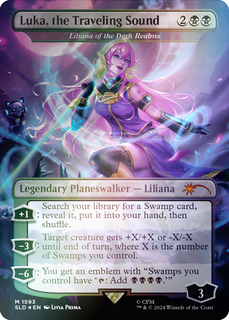 Luka, the Traveling Sound - Liliana of the Dark Realms (Rainbow Foil) [Secret Lair Drop Series] | Enigma On Main