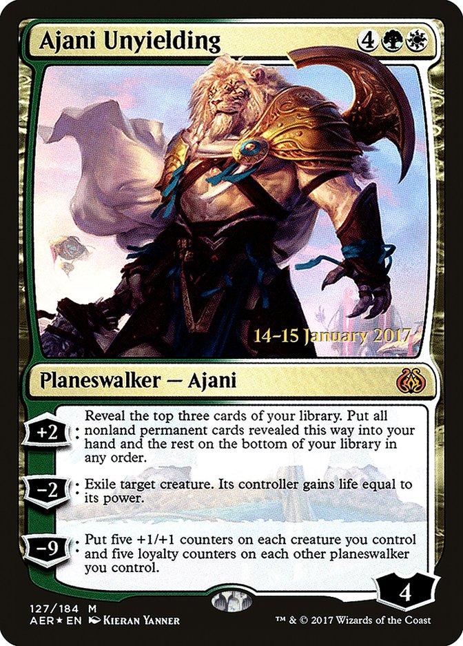 Ajani Unyielding [Aether Revolt Prerelease Promos] | Enigma On Main