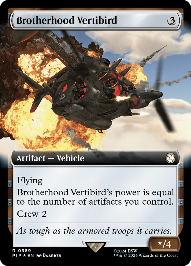 Brotherhood Vertibird (Extended Art) (Surge Foil) [Fallout] | Enigma On Main