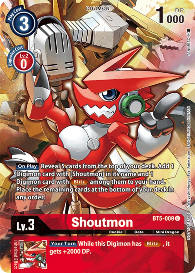 Shoutmon [BT5-009] (Tamer's Evolution Box 2) [Battle of Omni Promos] | Enigma On Main