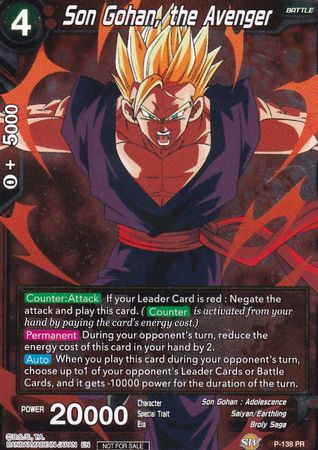 Son Gohan, the Avenger (P-138) [Promotion Cards] | Enigma On Main