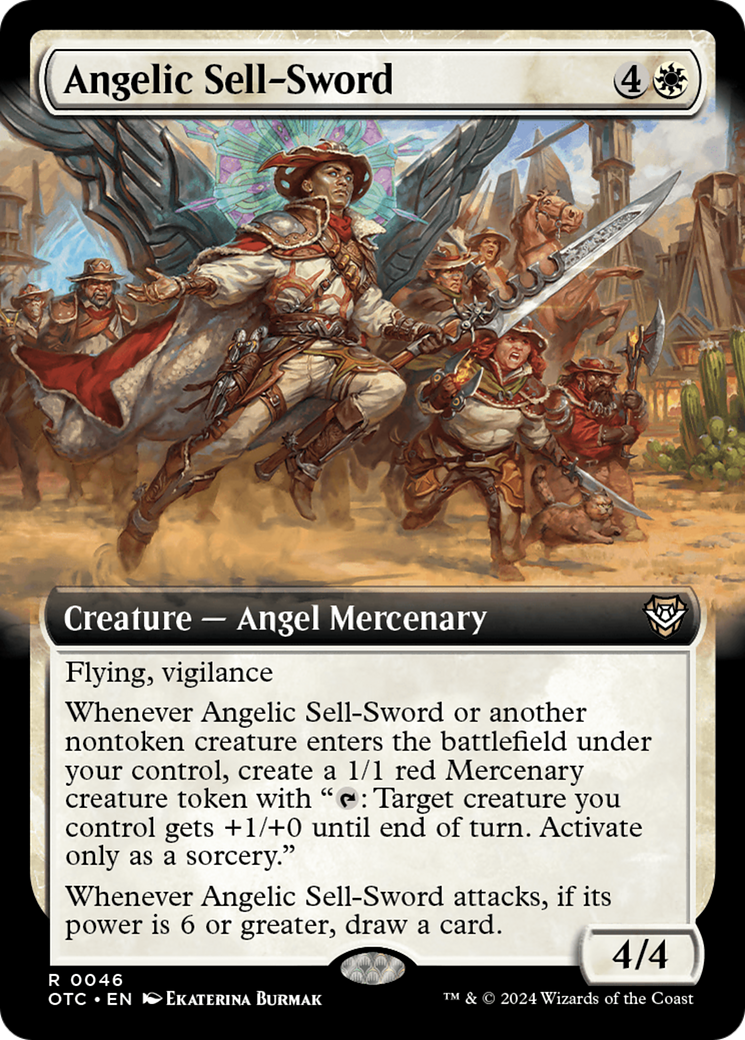 Angelic Sell-Sword (Extended Art) [Outlaws of Thunder Junction Commander] | Enigma On Main