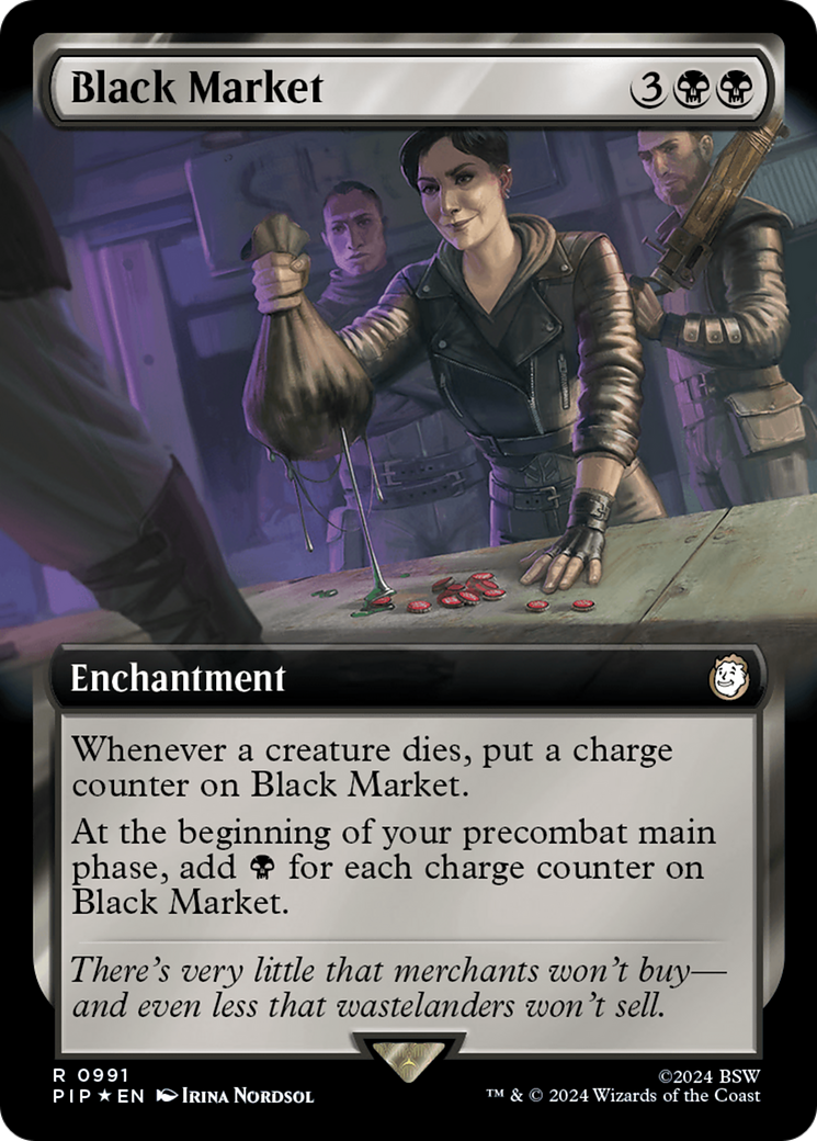 Black Market (Extended Art) (Surge Foil) [Fallout] | Enigma On Main