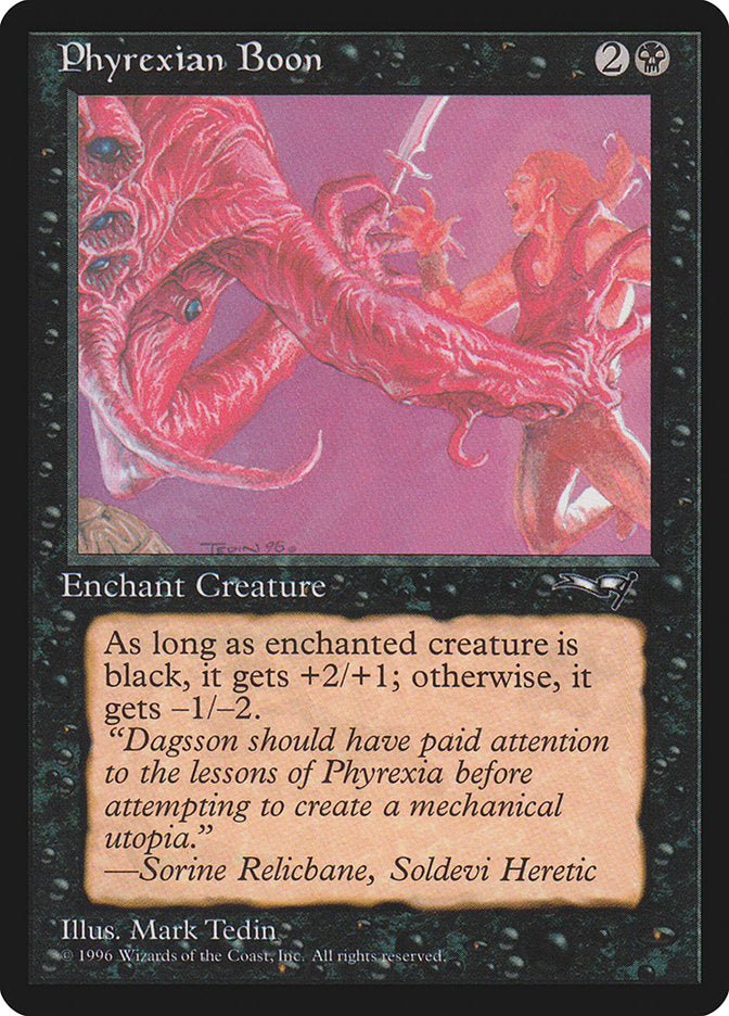 Phyrexian Boon (Person on the Right) [Alliances] | Enigma On Main