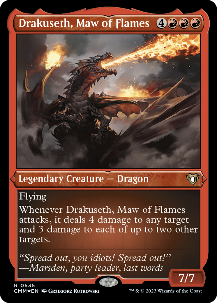 Drakuseth, Maw of Flames (Foil Etched) [Commander Masters] | Enigma On Main