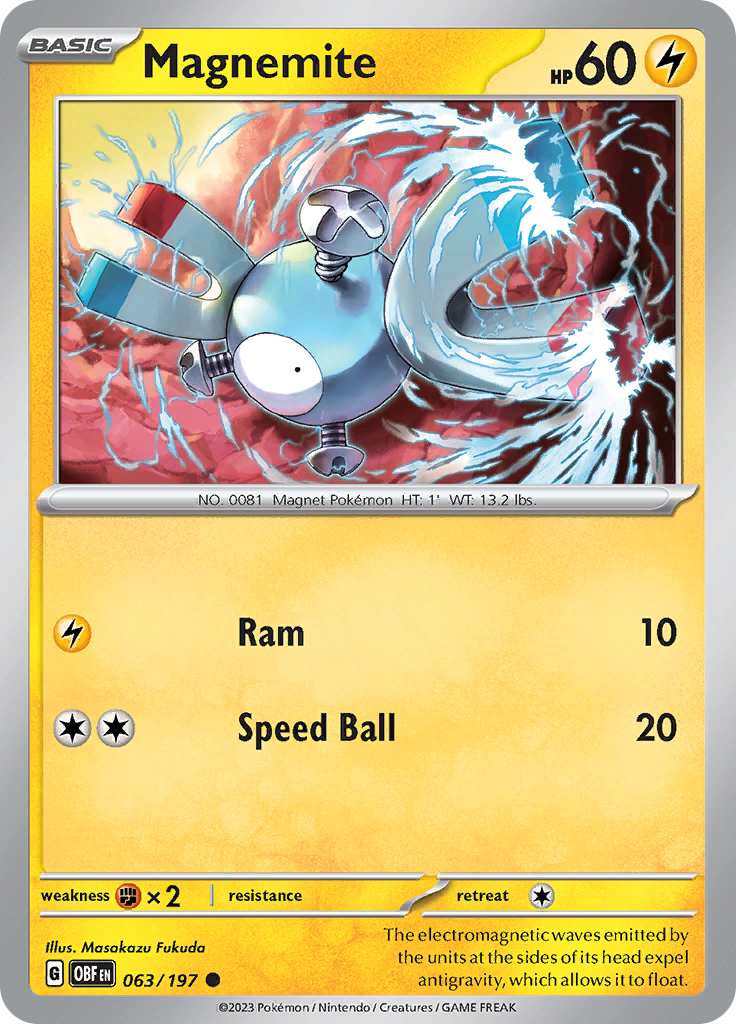 Magnemite (063/197) [Scarlet & Violet: Obsidian Flames] | Enigma On Main