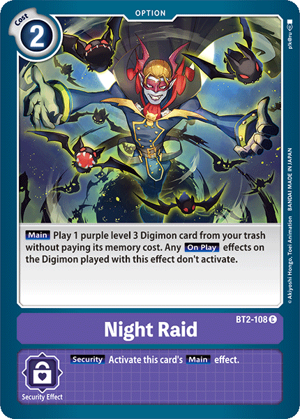 Night Raid [BT2-108] [Release Special Booster Ver.1.0] | Enigma On Main
