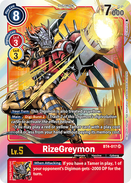 RizeGreymon [BT4-017] (Alternate Art) [Great Legend] | Enigma On Main