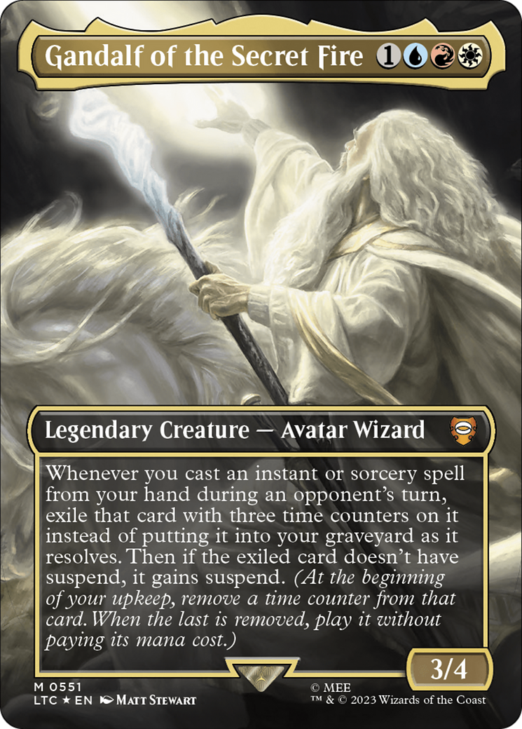 Gandalf of the Secret Fire (Borderless) (Surge Foil) [The Lord of the Rings: Tales of Middle-Earth Commander] | Enigma On Main