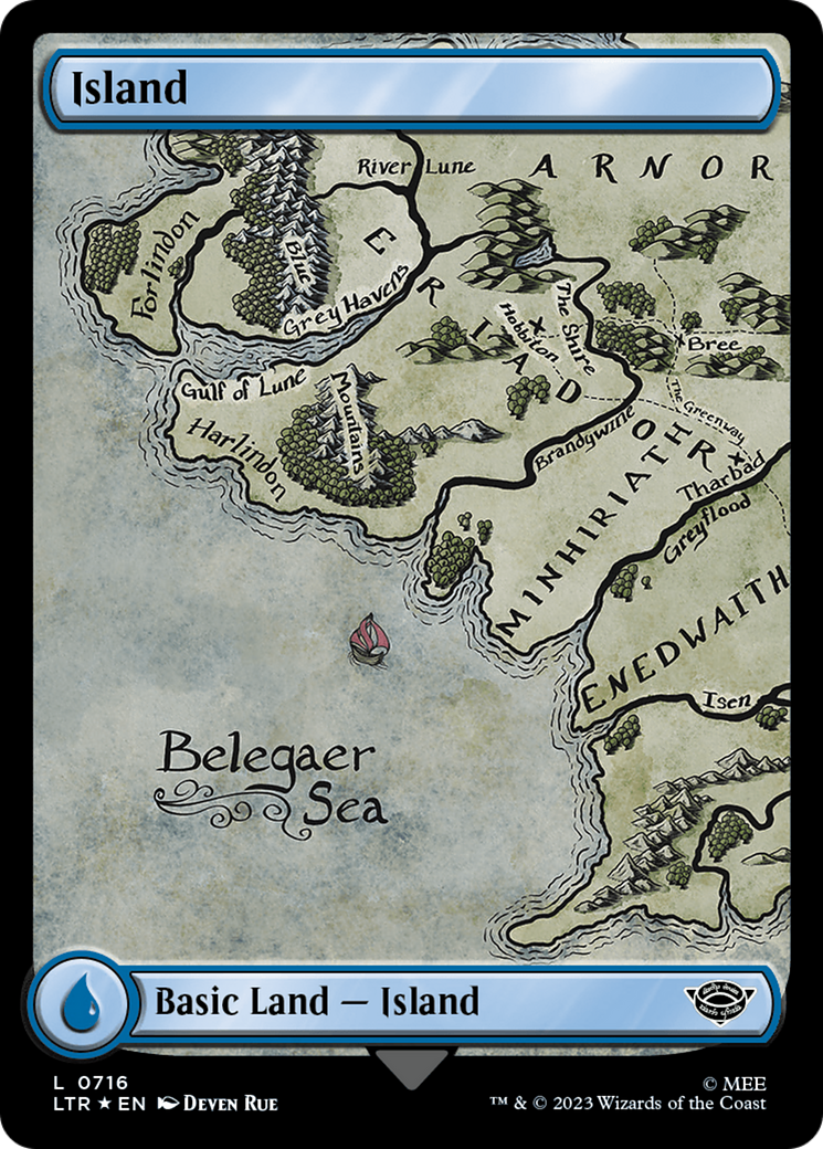 Island (0716) (Surge Foil) [The Lord of the Rings: Tales of Middle-Earth] | Enigma On Main