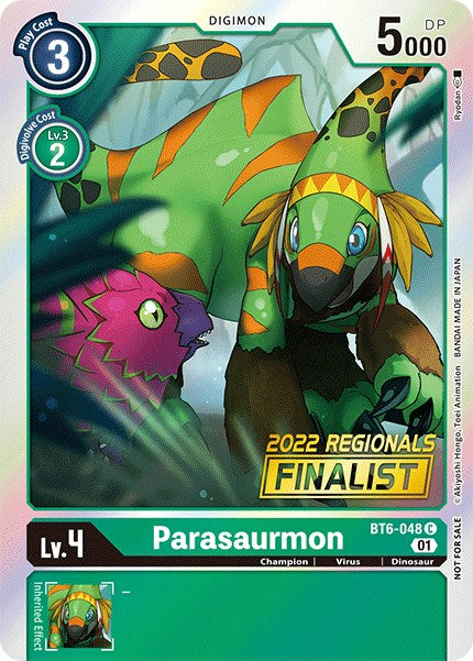 Parasaurmon [BT6-048] (2022 Championship Online Regional) (Online Finalist) [Double Diamond Promos] | Enigma On Main