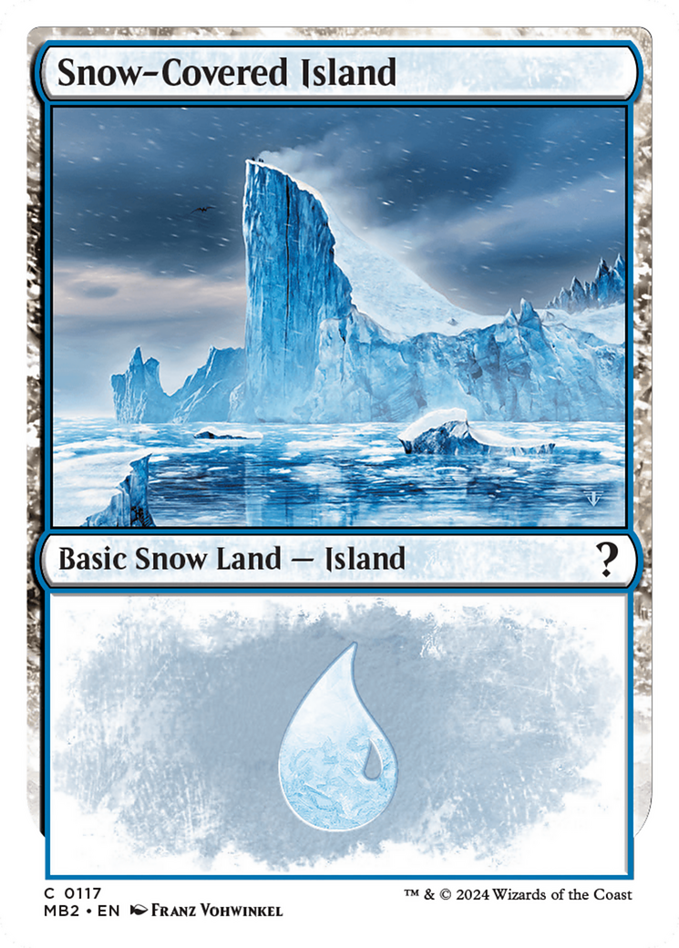 Snow-Covered Island (White Border) [Mystery Booster 2] | Enigma On Main