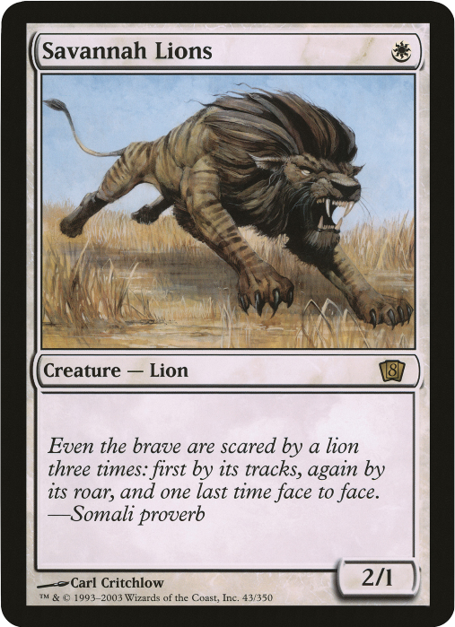 Savannah Lions (Oversized) [Eighth Edition Box Topper] | Enigma On Main