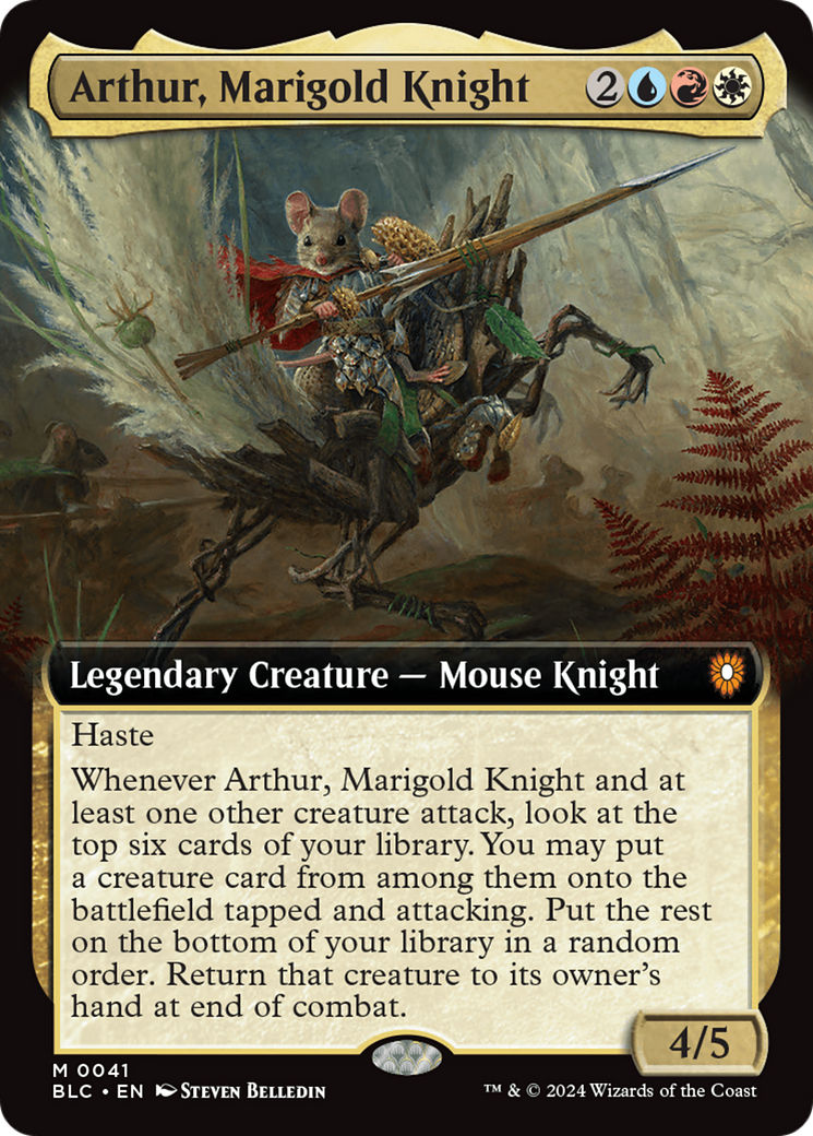 Arthur, Marigold Knight (Extended Art) [Bloomburrow Commander] | Enigma On Main