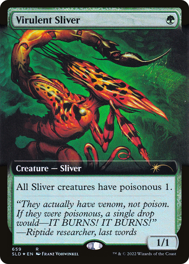 Virulent Sliver (Extended Art) (Step-and-Compleat Foil) [Secret Lair Drop Promos] | Enigma On Main