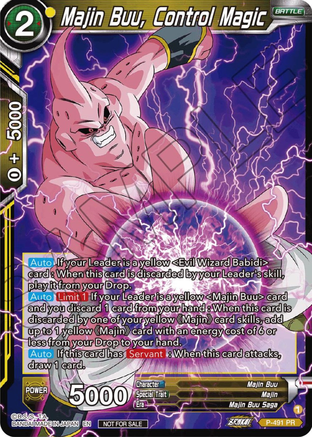 Majin Buu, Control Magic (Zenkai Series Tournament Pack Vol.3) (P-491) [Tournament Promotion Cards] | Enigma On Main