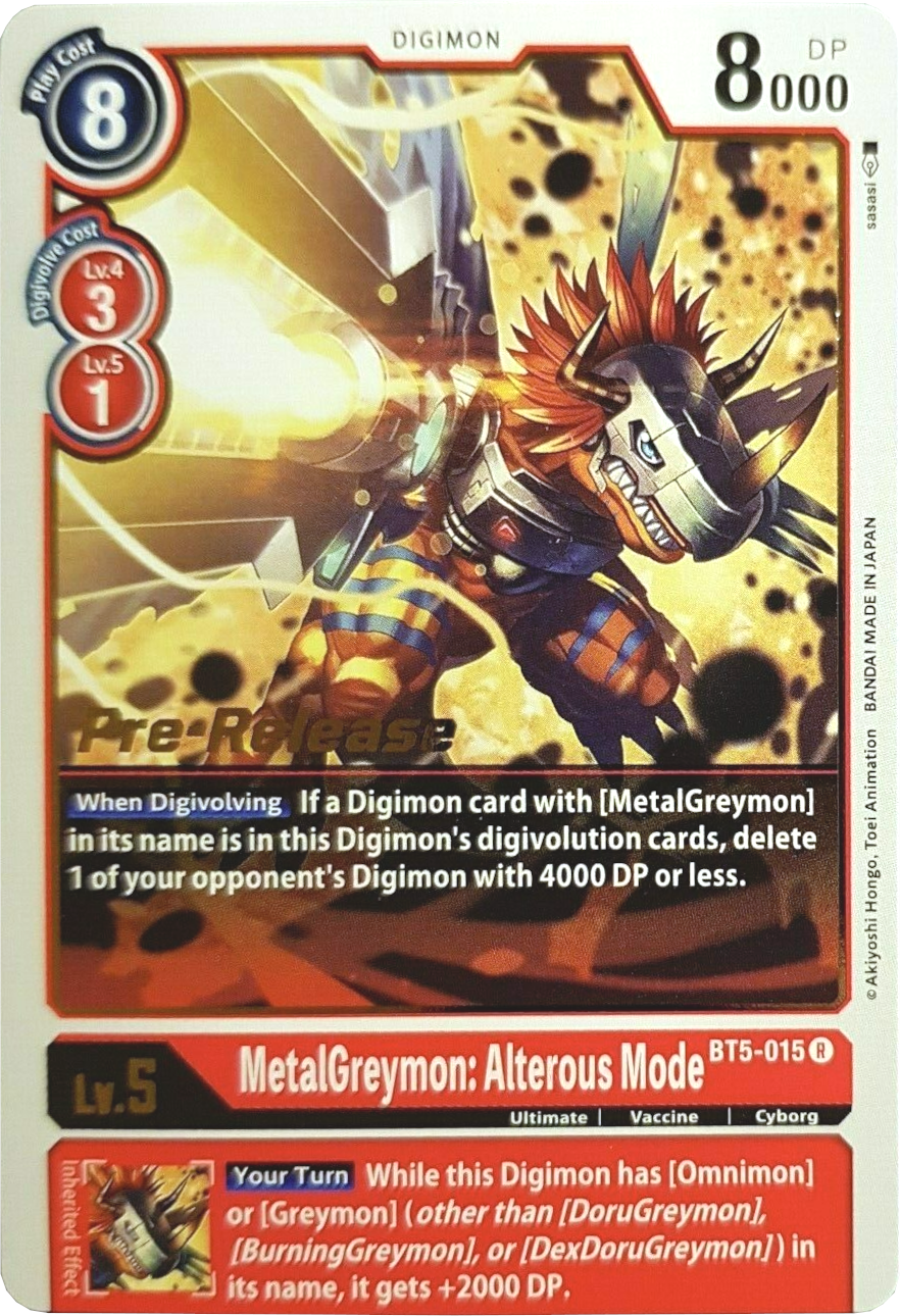 MetalGreymon: Alterous Mode [BT5-015] [Battle of Omni Pre-Release Promos] | Enigma On Main