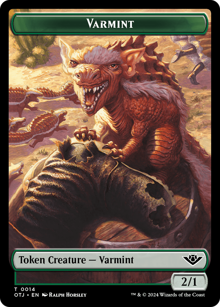 Mercenary // Varmint Double-Sided Token [Outlaws of Thunder Junction Tokens] | Enigma On Main