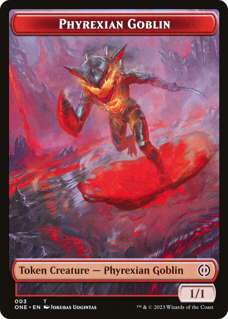 Phyrexian Goblin // Poison Counter Double-Sided Token [Phyrexia: All Will Be One Tokens] | Enigma On Main