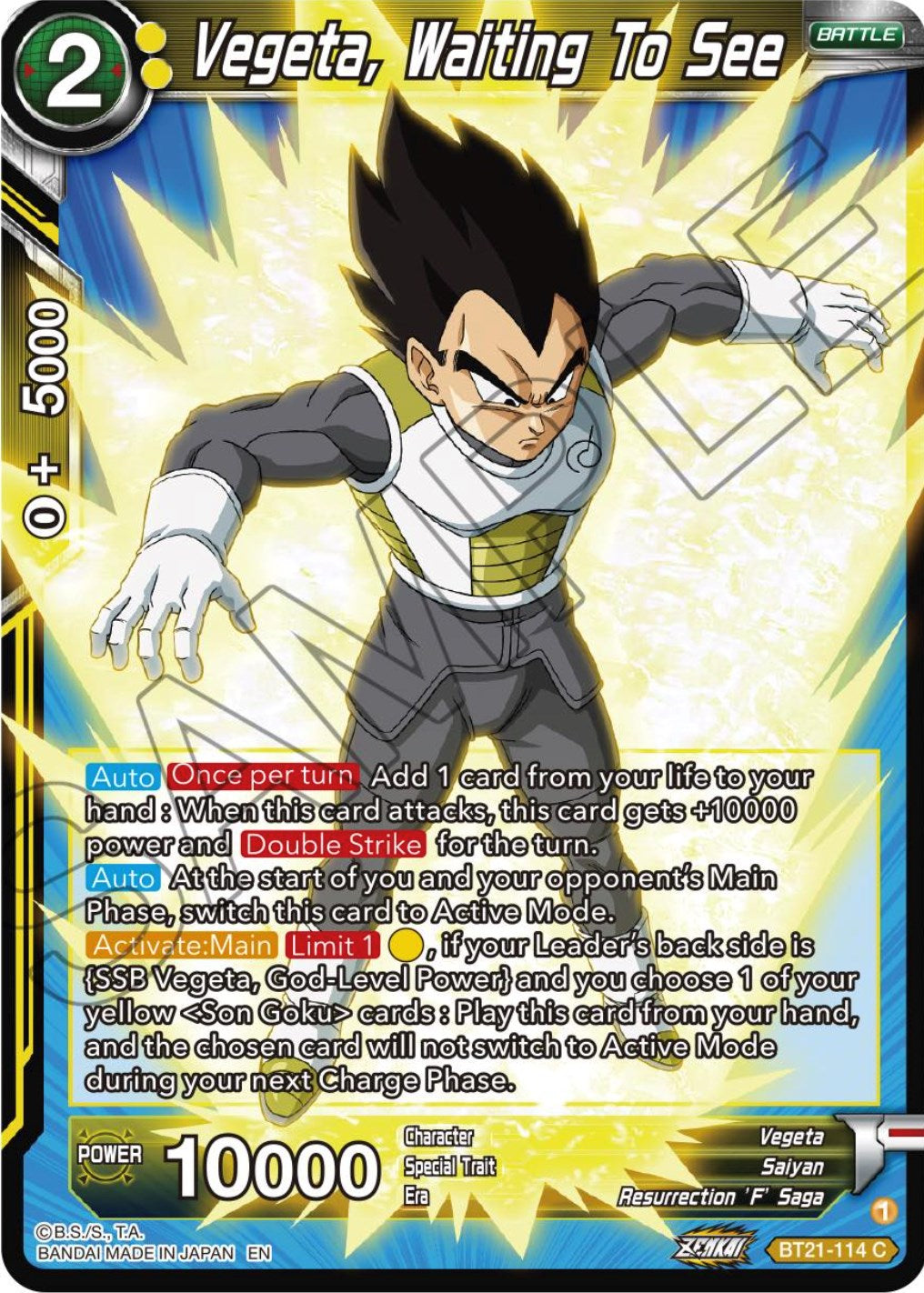 Vegeta, Waiting To See (BT21-114) [Wild Resurgence] | Enigma On Main