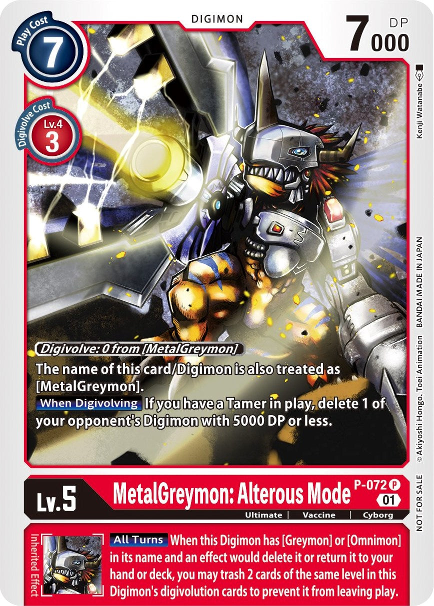 MetalGreymon: Alterous Mode [P-072] (Update Pack) [Promotional Cards] | Enigma On Main