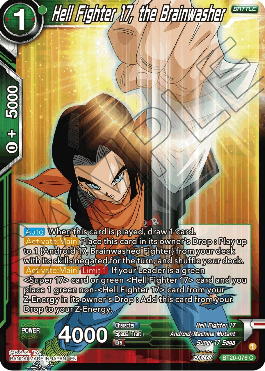 Hell Fighter 17, the Brainwasher (BT20-076) [Power Absorbed] | Enigma On Main