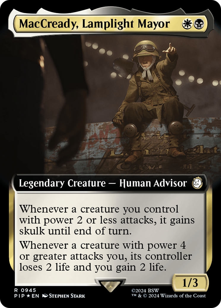 MacCready, Lamplight Mayor (Extended Art) (Surge Foil) [Fallout] | Enigma On Main