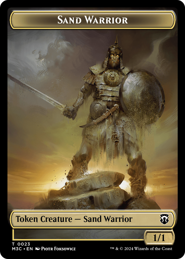 Marit Lage // Sand Warrior Double-Sided Token [Modern Horizons 3 Commander Tokens] | Enigma On Main