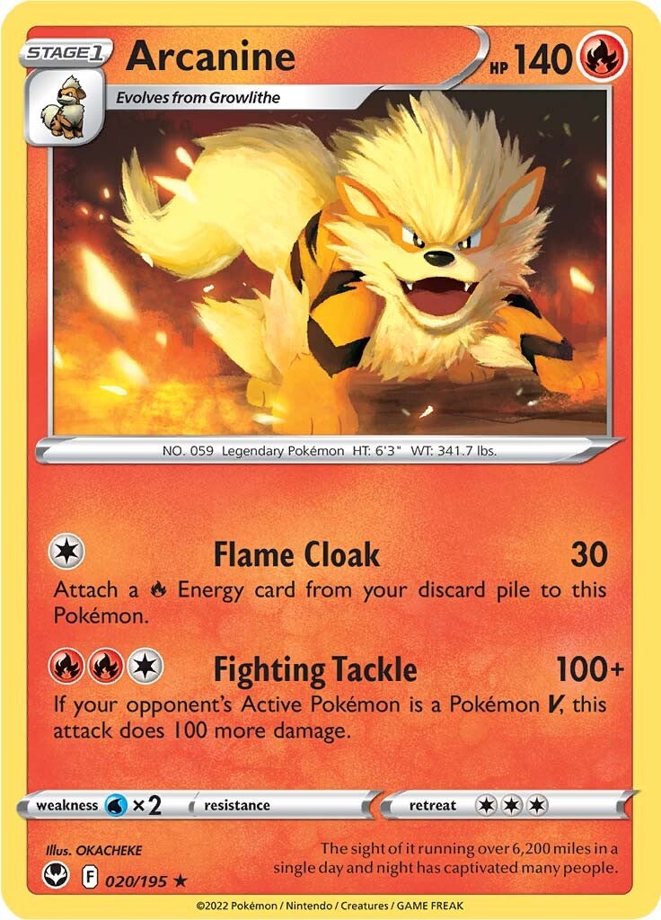 Arcanine (020/195) [Sword & Shield: Silver Tempest] | Enigma On Main