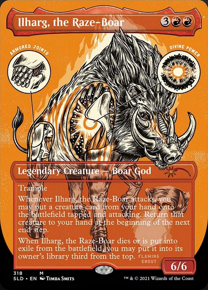 Ilharg, the Raze-Boar (Borderless Foil Etched) [Secret Lair Drop Series] | Enigma On Main