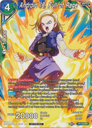 Android 18, Full of Rage (P-172) [Promotion Cards] | Enigma On Main