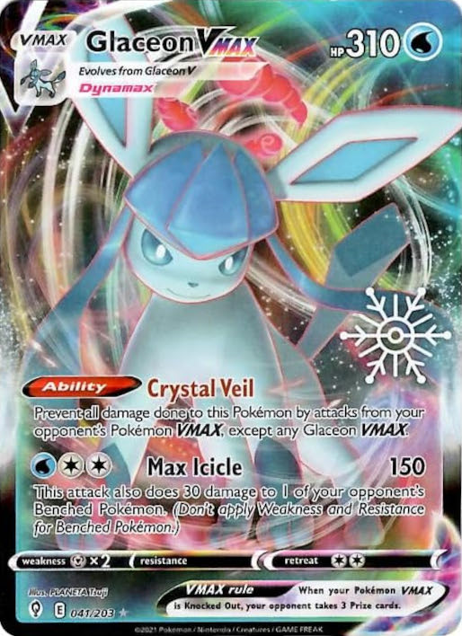 Glaceon VMAX (041/203) (Holiday Calendar) [Sword & Shield: Evolving Skies] | Enigma On Main