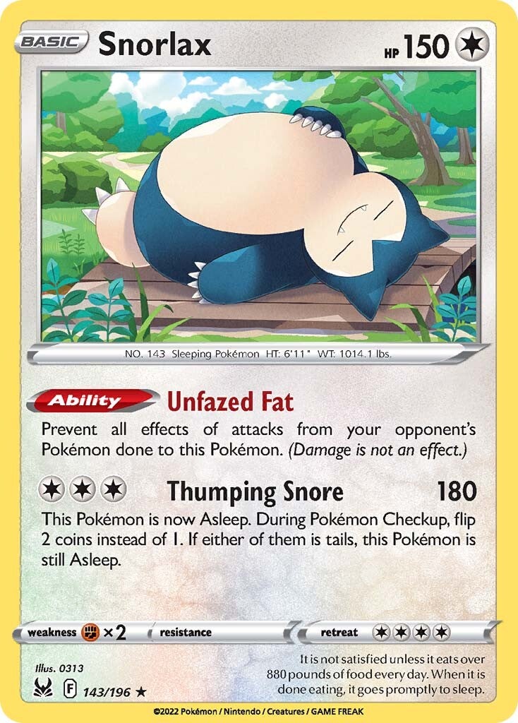 Snorlax (143/196) [Sword & Shield: Lost Origin] | Enigma On Main