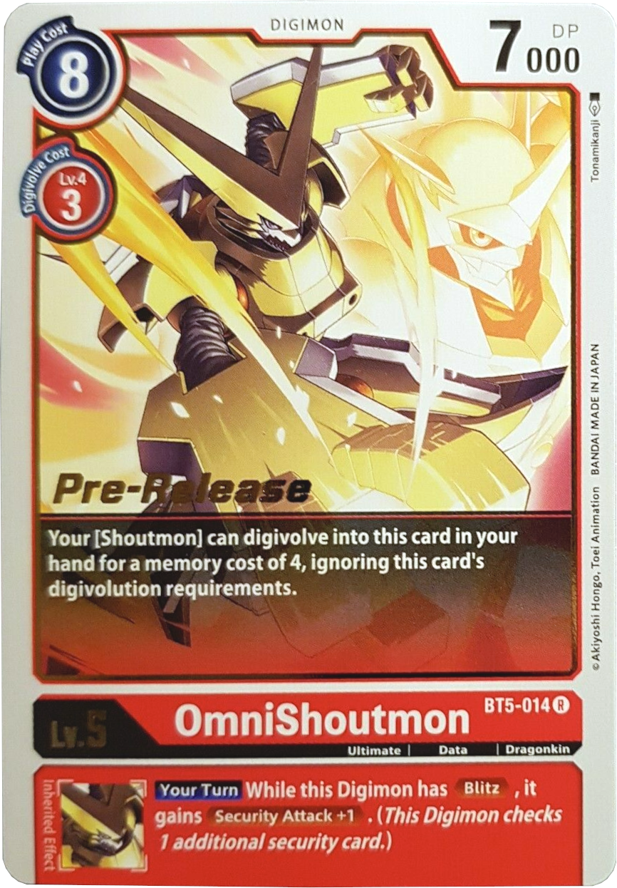 OmniShoutmon [BT5-014] [Battle of Omni Pre-Release Promos] | Enigma On Main