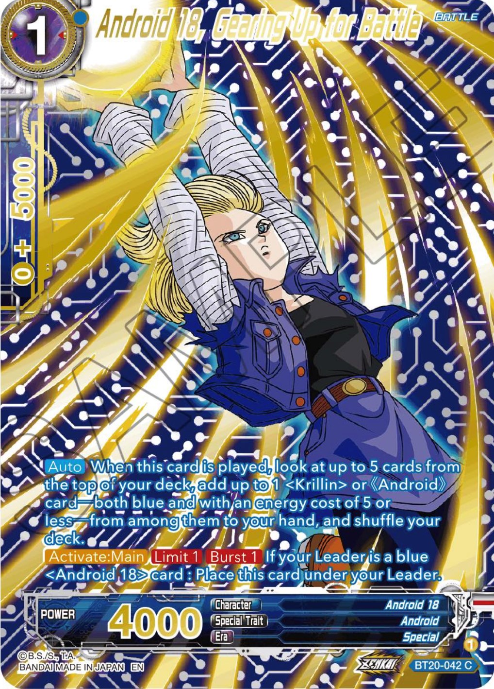 Android 18, Gearing Up for Battle (Gold-Stamped) (BT20-042) [Power Absorbed] | Enigma On Main