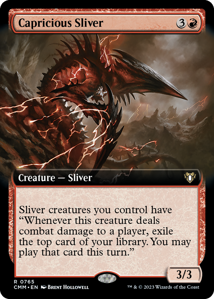 Capricious Sliver (Extended Art) [Commander Masters] | Enigma On Main