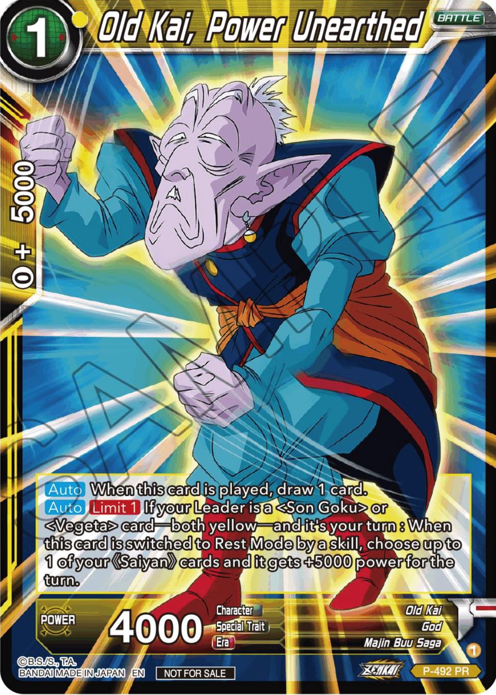 Old Kai, Power Unearthed (Zenkai Series Tournament Pack Vol.3) (P-492) [Tournament Promotion Cards] | Enigma On Main