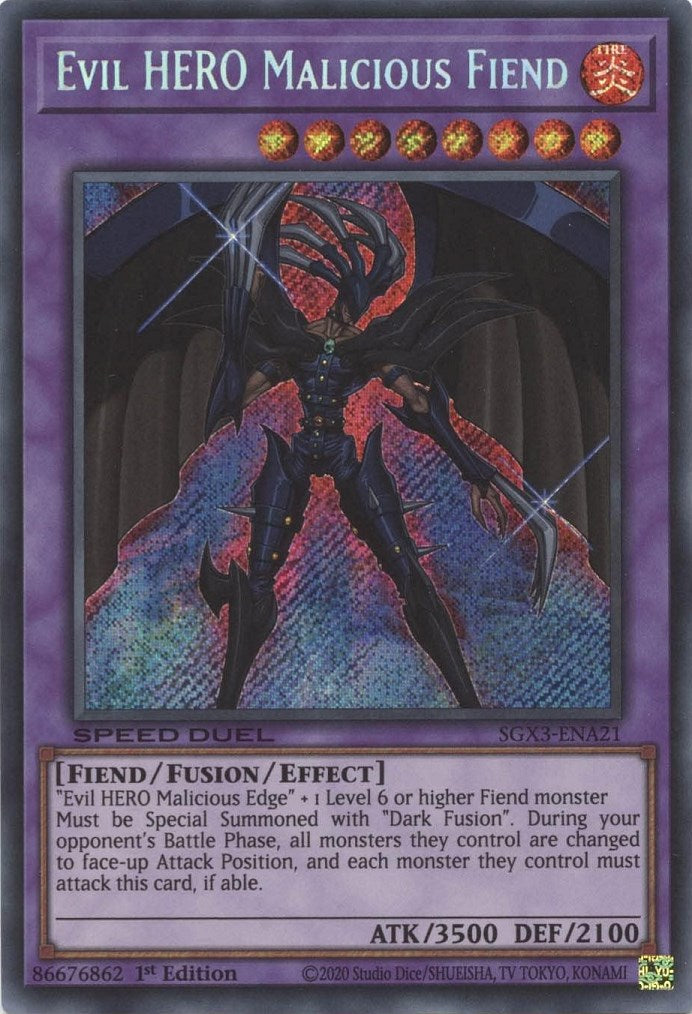 Evil HERO Malicious Fiend [SGX3-ENA21] Secret Rare | Enigma On Main