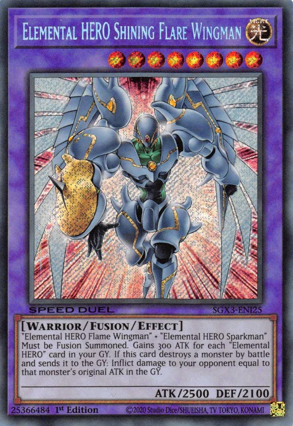 Elemental HERO Shining Flare Wingman [SGX3-ENI25] Secret Rare | Enigma On Main