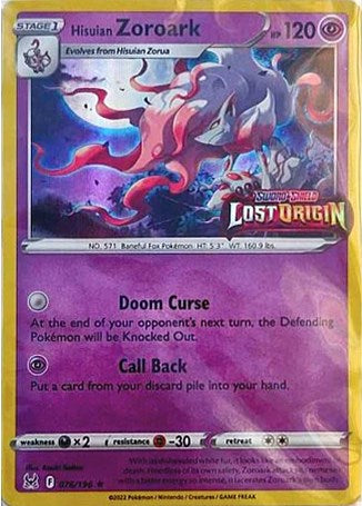 Hisuian Zoroark (076/196) (Lost Origin Stamp) [Sword & Shield: Lost Origin] | Enigma On Main