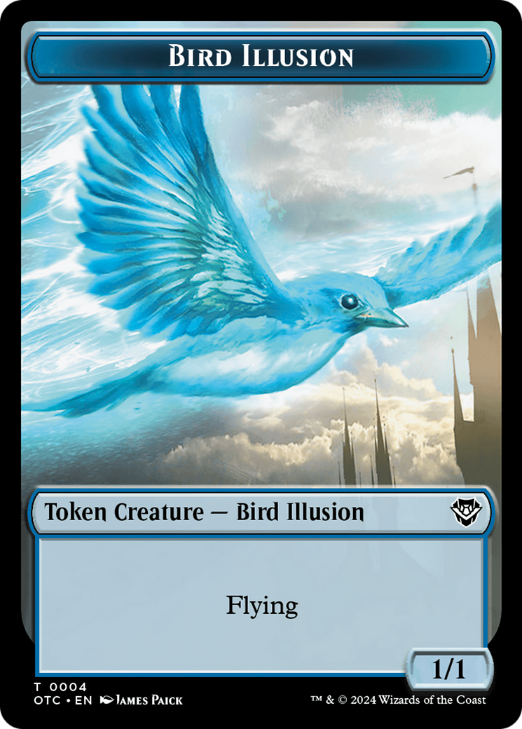 Dragon Elemental // Bird Illusion Double-Sided Token [Outlaws of Thunder Junction Commander Tokens] | Enigma On Main