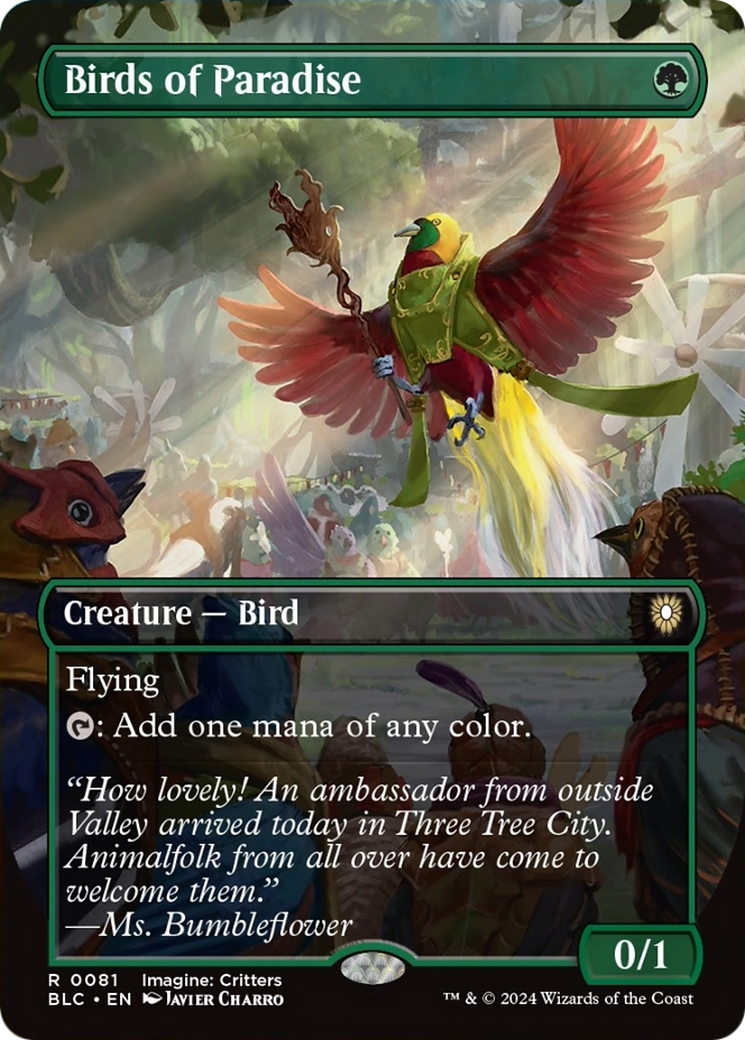 Birds of Paradise (Borderless) [Bloomburrow Commander] | Enigma On Main